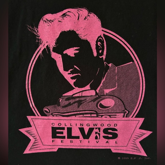 Vintage 2005 Elvis Presley Collingwood Festival band tour concert tee shirt Y2K - Picture 5 of 12